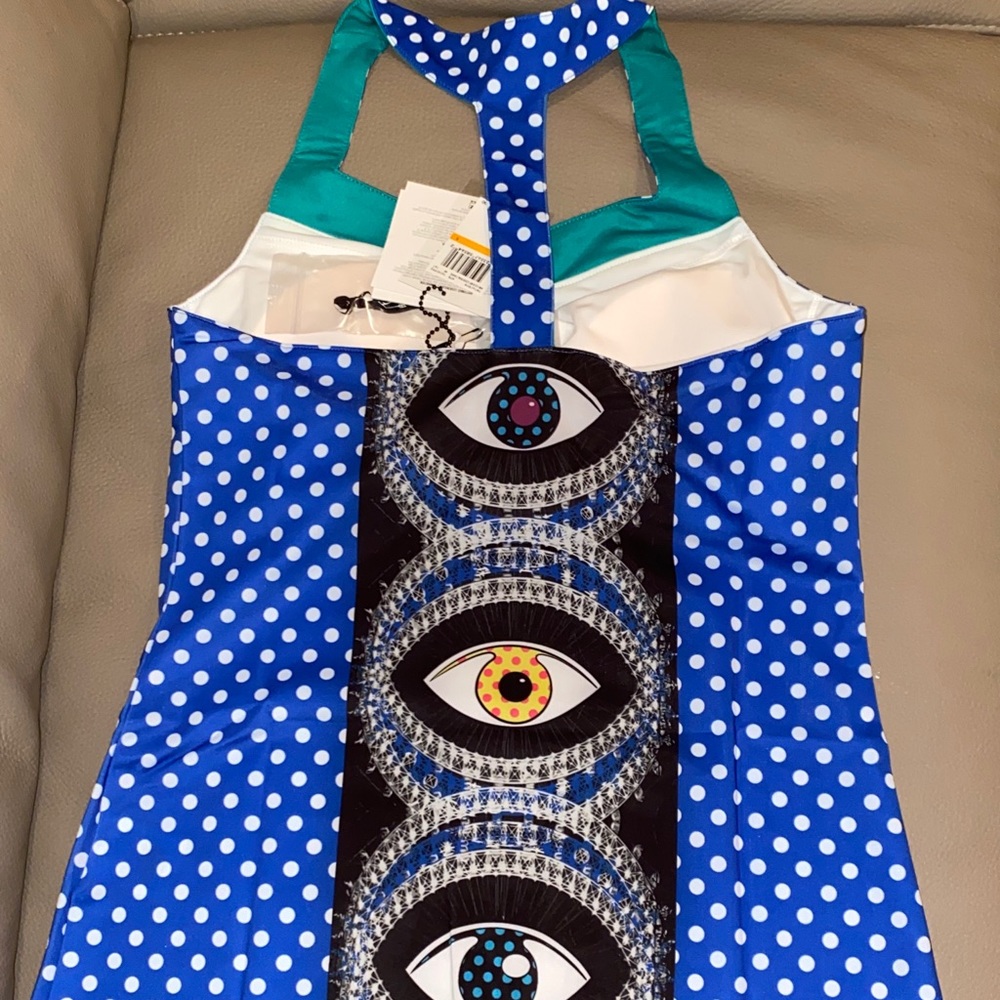 Fila Evil Eye Preppy Tank Top Atleisure Polka Dot Tennis PickleBall Size S M New - Picture 7 of 16